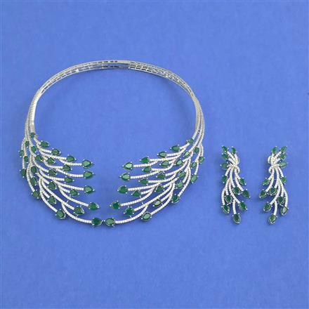 Cz Classic Necklace With Rhodium Plating