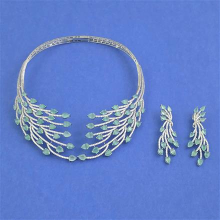 Cz Classic Necklace With Rhodium Plating