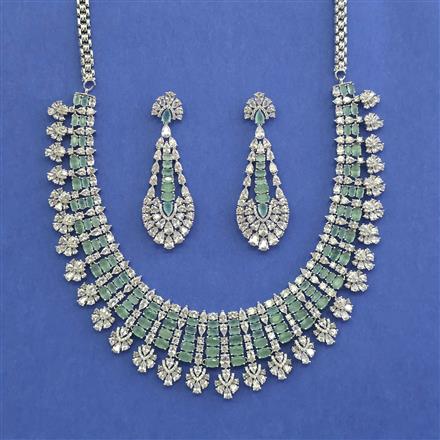 Cz Classic Necklace With Rhodium Plating