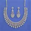 Cz Classic Necklace With Rhodium Plating