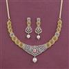 Cz Classic Necklace With 2 Tone Plating