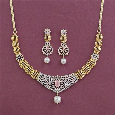 Cz Classic Necklace With 2 Tone Plating