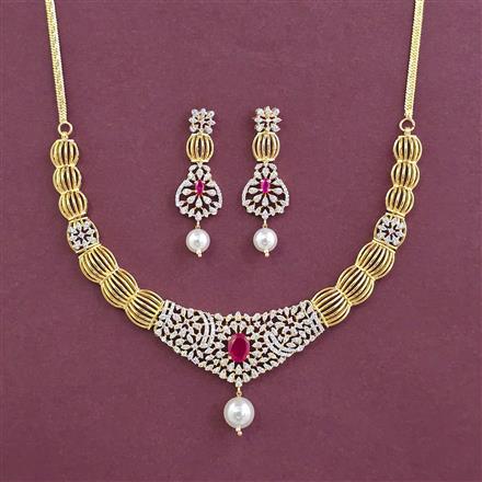 Cz Classic Necklace With 2 Tone Plating