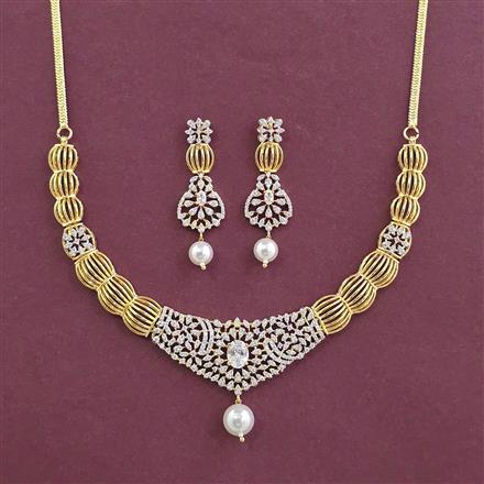 Cz Classic Necklace With 2 Tone Plating