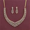 Cz Classic Necklace With Rhodium 2 Tone Mehndi Plating