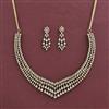 Cz Classic Necklace With Rhodium 2 Tone Mehndi Plating