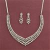 Cz Classic Necklace With Rhodium 2 Tone Mehndi Plating