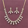 Cz Classic Necklace With Rhodium 2 Tone Mehndi Plating