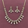 Cz Classic Necklace With Rhodium 2 Tone Mehndi Plating