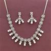 Cz Classic Necklace With Rhodium 2 Tone Mehndi Plating