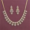 Cz Classic Necklace With Rhodium 2 Tone Mehndi Plating