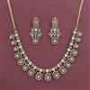 Cz Classic Necklace With Rhodium 2 Tone Mehndi Plating