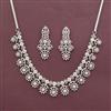 Cz Classic Necklace With Rhodium 2 Tone Mehndi Plating