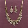 Cz Classic Necklace With Rhodium 2 Tone Mehndi Plating