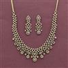 Cz Classic Necklace With Rhodium 2 Tone Mehndi Plating