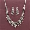 Cz Classic Necklace With Rhodium 2 Tone Mehndi Plating