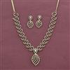 Cz Classic Necklace With Rhodium 2 Tone Mehndi Plating