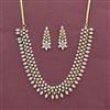 Cz Classic Necklace With Rhodium 2 Tone Mehndi Plating