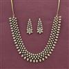 Cz Classic Necklace With Rhodium 2 Tone Mehndi Plating