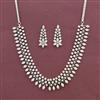 Cz Classic Necklace With Rhodium 2 Tone Mehndi Plating