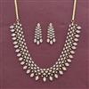 Cz Classic Necklace With Rhodium 2 Tone Mehndi Plating