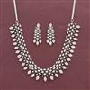 Cz Classic Necklace With Rhodium 2 Tone Mehndi Plating