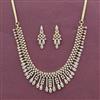 Cz Classic Necklace With Rhodium 2 Tone Mehndi Plating