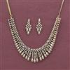 Cz Classic Necklace With Rhodium 2 Tone Mehndi Plating