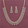 Cz Classic Necklace With Rhodium 2 Tone Mehndi Plating