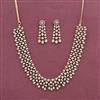 Cz Classic Necklace With Rhodium 2 Tone Mehndi Plating