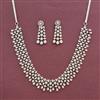 Cz Classic Necklace With Rhodium 2 Tone Mehndi Plating