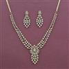 Cz Classic Necklace With Rhodium 2 Tone Mehndi Plating