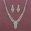 Cz Classic Necklace With Rhodium 2 Tone Mehndi Plating