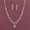 Cz Classic Necklace With Rhodium 2 Tone Mehndi Plating