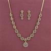 Cz Classic Necklace With Rhodium 2 Tone Mehndi Plating