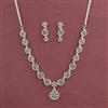 Cz Classic Necklace With Rhodium 2 Tone Mehndi Plating