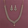 Cz Classic Necklace With Rhodium 2 Tone Mehndi Plating