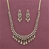 Cz Classic Necklace With Rhodium 2 Tone Mehndi Plating