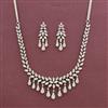 Cz Classic Necklace With Rhodium 2 Tone Mehndi Plating