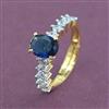 Cz Adjustable Ring With 2 Tone Plating
