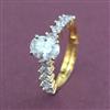 Cz Adjustable Ring With 2 Tone Plating