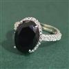 Cz Adjustable Ring With Rhodium Plating