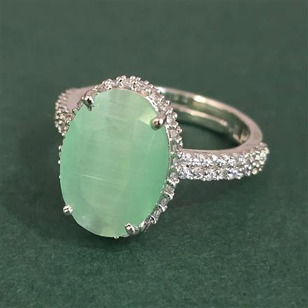 Cz Adjustable Ring With Rhodium Plating
