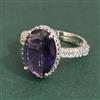 Cz Adjustable Ring With Rhodium Plating