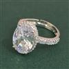 Cz Adjustable Ring With Rhodium Plating