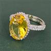 Cz Adjustable Ring With Rhodium Plating
