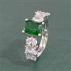 Cz Adjustable Ring With Rhodium Plating