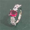 Cz Adjustable Ring With Rhodium Plating