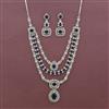 Cz 3 Line Necklace With Rhodium Plating