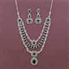 Cz 3 Line Necklace With Rhodium Plating